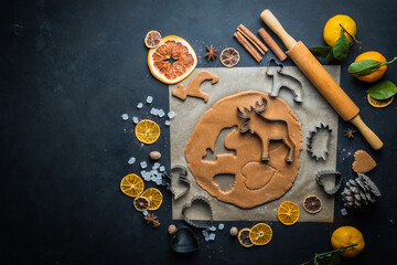 Processes of preparation of homemade cookies for Christmas and New Year