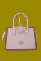 A white women's handbag, modern style