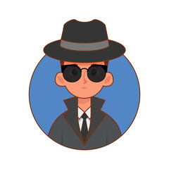 Isolated detective man professions jobs icon logo- Vector