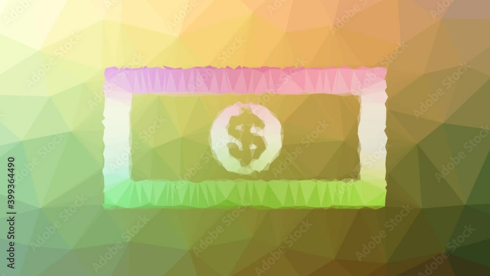Aufkleber money dissolving weird tessellation looping pulsing polygons