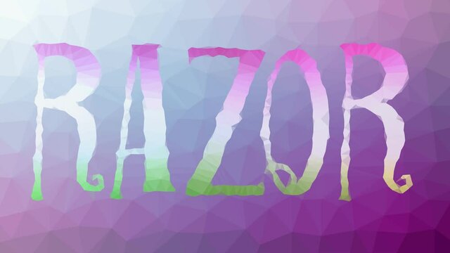 Razor appearing techno tessellated looping animated triangles