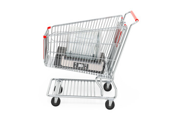 Vacuum marinator inside shopping cart, 3D rendering