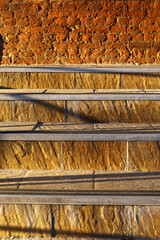 steps brick wall close-up. abstract background.