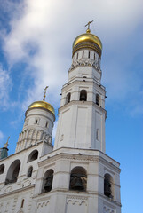 Architecture of Moscow Kremlin. Popular landmark.