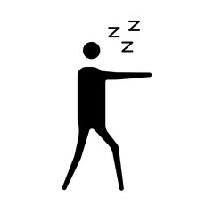 avatar figure with Insomnia z letters silhouette style icon