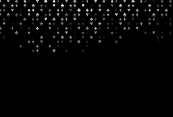 Dark Silver, Gray vector texture with playing cards.