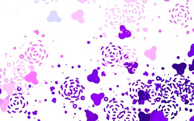 Light Purple vector template with chaotic shapes.