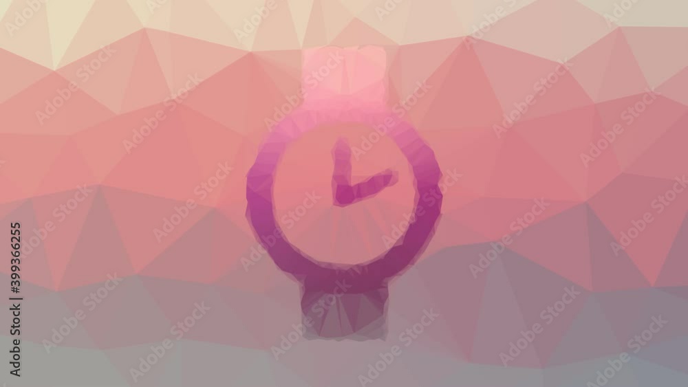 Poster watch time loading appearing modern tessellated looping animated polygons