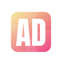 AD Letter Logo Design With Simple style