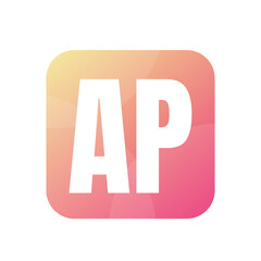 AP Letter Logo Design With Simple style