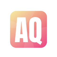 AQ Letter Logo Design With Simple style