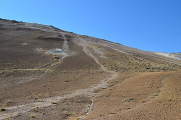 Hverir Namafjell, mud fumaloles, mud pools, hot springs, geothermal area, volcano, Akureyri, Northern Iceland