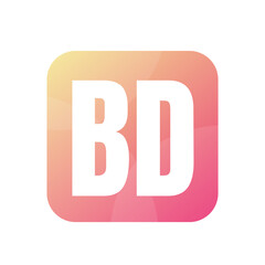 BD Letter Logo Design With Simple style
