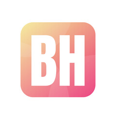 BH Letter Logo Design With Simple style