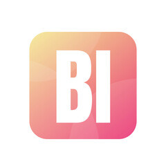 BI Letter Logo Design With Simple style