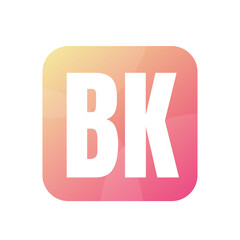 BK Letter Logo Design With Simple style