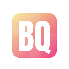 BQ Letter Logo Design With Simple style