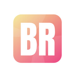 BR Letter Logo Design With Simple style