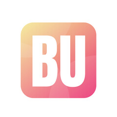 BU Letter Logo Design With Simple style