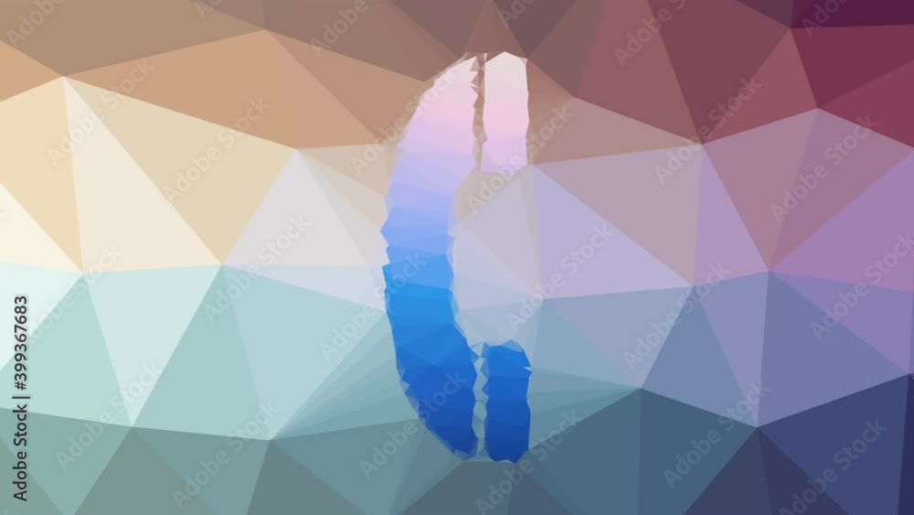 Poster telephone dissolving technological tessellation looping animated polygons