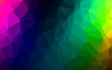 Dark Multicolor, Rainbow vector triangle mosaic template.