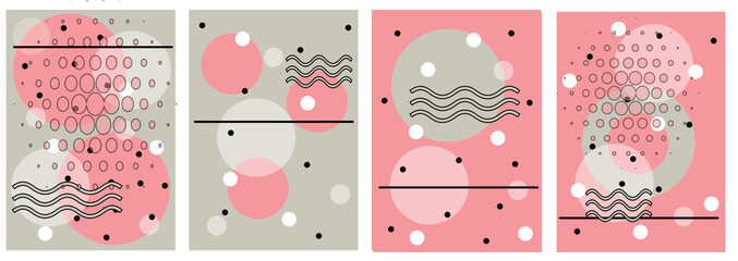 Contemporary modern trendy illustrations. Set of Colorful abstract graphic background Patterns. Textile pattern  or paper print template, wallpaper ready	