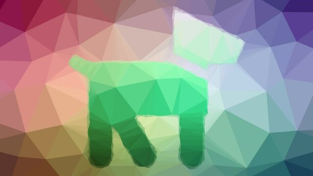 dog dissolving techno tessellation looping pulsing triangles