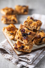 Crunchy cereal cookies with nuts and raisins
