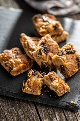 Crunchy cereal cookies with nuts and raisins