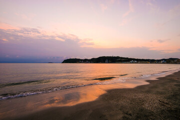 神奈川県逗子海岸の夕日