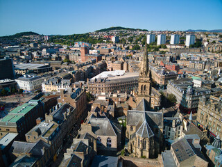 Fly over Dundee Scotland Aerial
