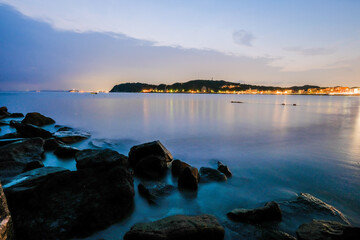 神奈川県逗子海岸の夕日