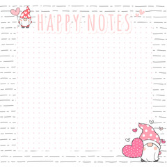 Happy Notes note pad or sticky note for digital planners, journal and printable papers - Happy Gnome Planner Collection 