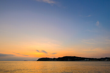 神奈川県逗子海岸の夕日