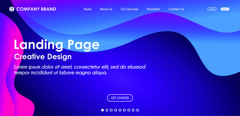Website Landing Page Template Design, Abstract Modern design for website