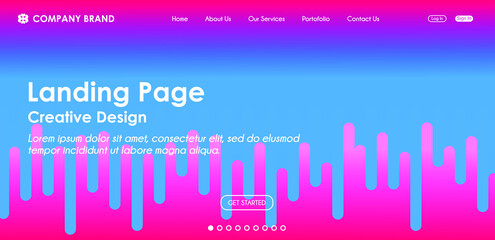 Website Landing Page Template Design, Abstract Modern design for website