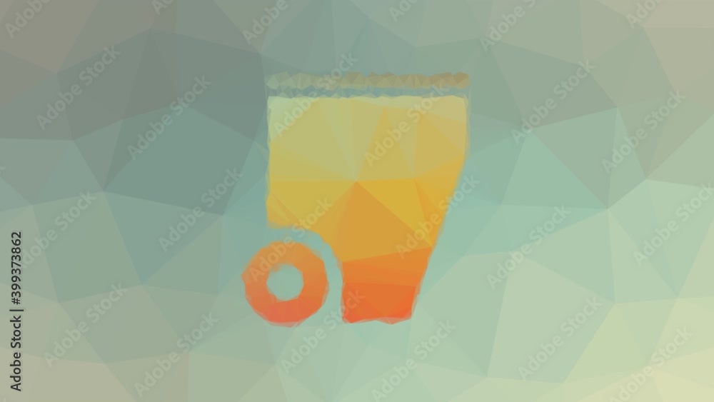 Poster trashcan fade modern tessellated looping animated polygons