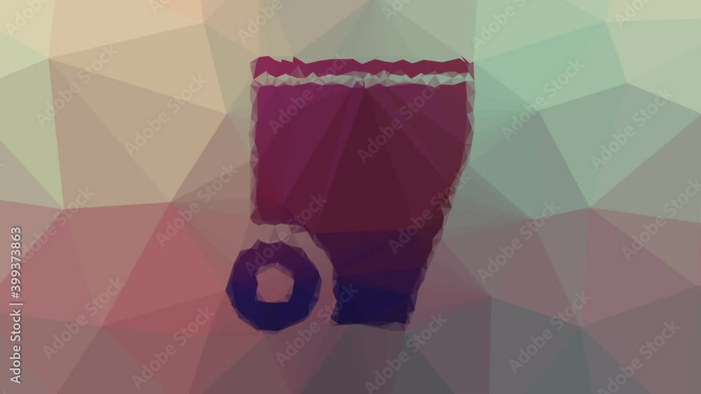 Poster trashcan appearing strange tessellation looping animated triangles