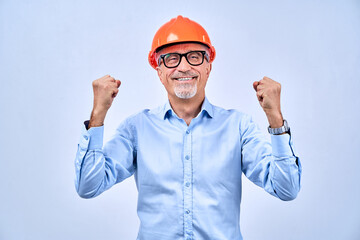 Adult foreman rejoicing in a successful project