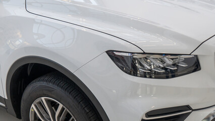 Fototapeta premium Automobile manufacturers, neatly arranged new cars are ready to leave the factory. Industry concept.