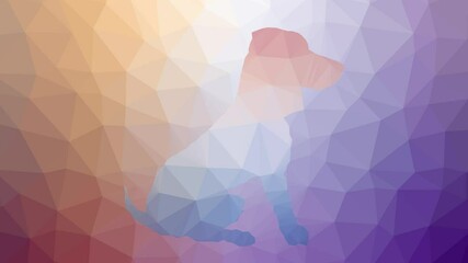 dog silhouette dissolving techno tessellated looping pulsing polygons