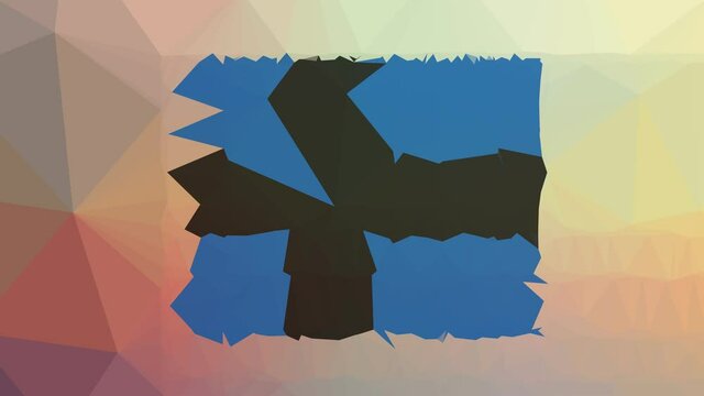 ?land Islands Flag ISO:AX dissolving modern tessellating looping animated polygons
