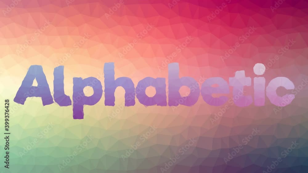 Poster alphabetic fade techno tessellating looping moving polygons