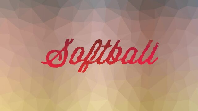 Softball appearing techno tessellated looping moving triangles