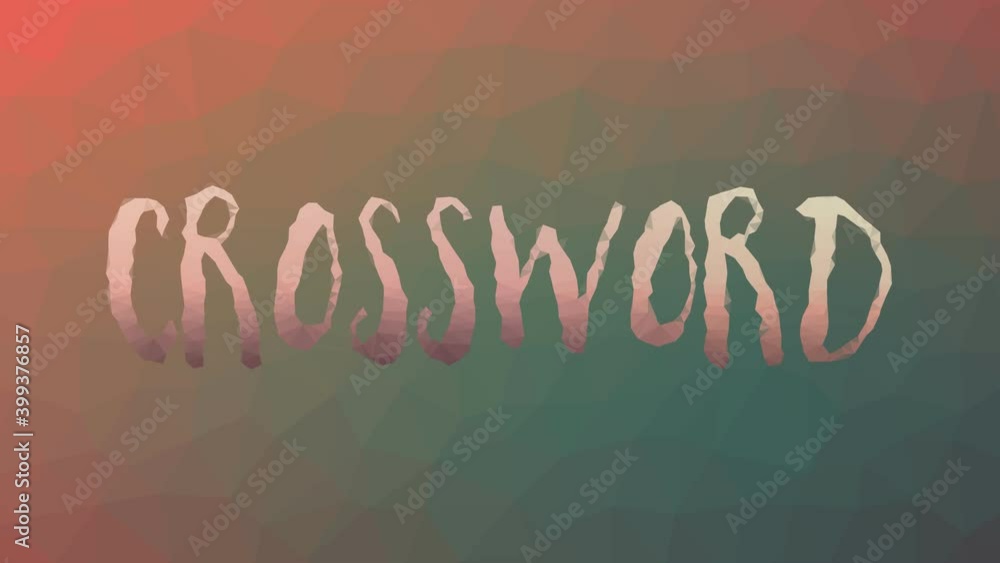 Poster crossword appearing weird tessellation looping pulsing polygons