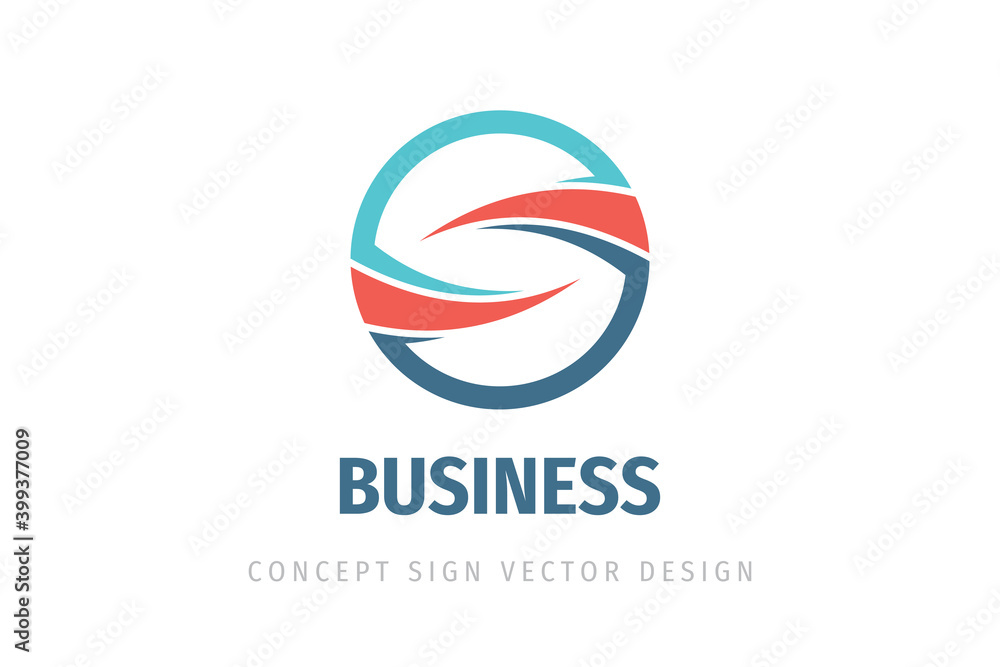 Poster abstract - vector business logo concept illustration. colored ring with shapes. positive geometric s