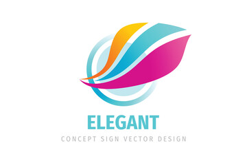 Abstract wing in circle - concept logo design. Development business strategy vector sign. Transport logistic symbol. 