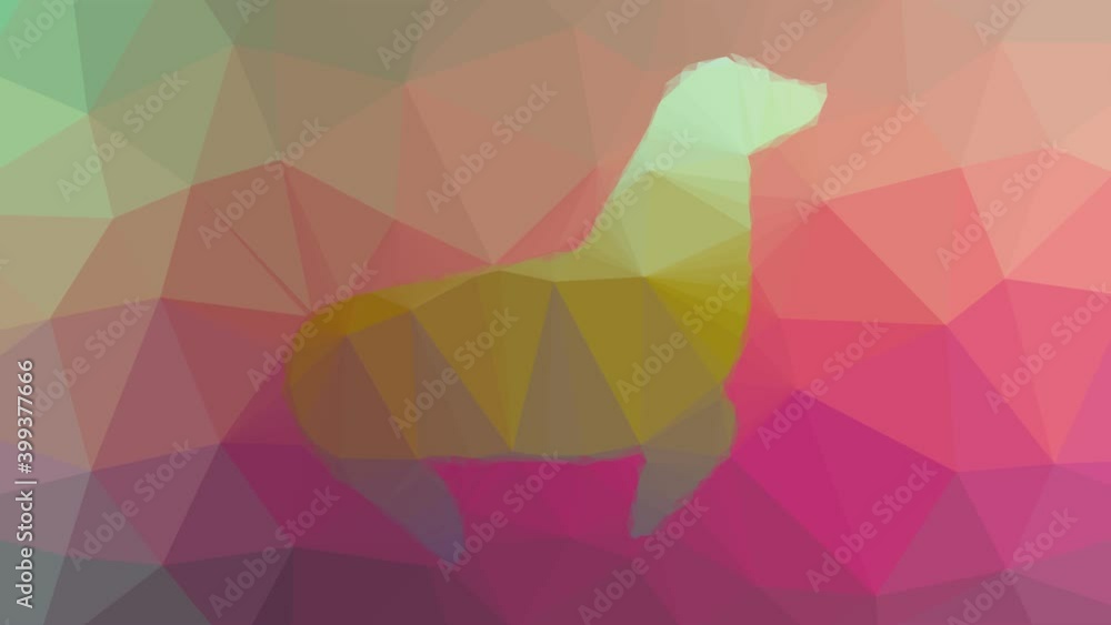 Poster seal appearing technological tessellating looping animated triangles