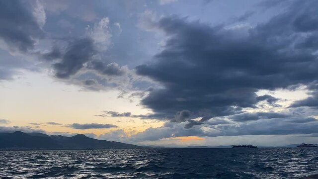 sunset in Izmir , Ege sea