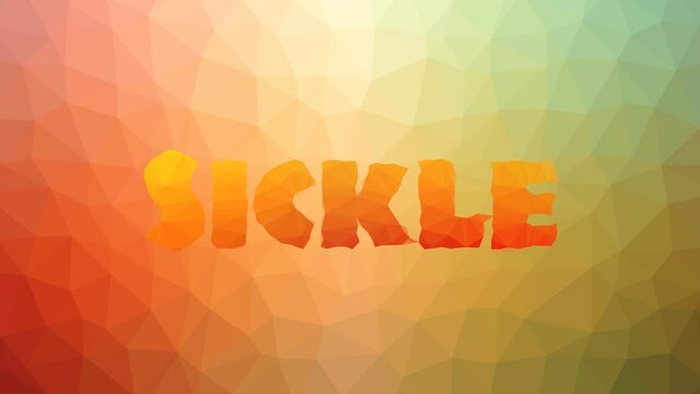 Sickle appearing modern tessellation looping animated triangles